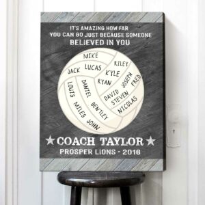 Custom Volleyball Coach Sign Volleyball End Of Season Gift For Coach Thank You Coach Art Print 3