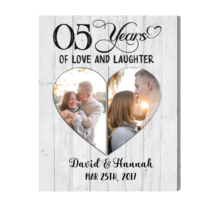 Custom Wood Anniversary Gifts For Him, Fifth Anniversary Gift For Husband Print, Love And Laughter – Best Personalized Gifts For Everyone
