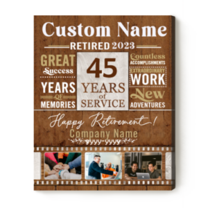 Custom Years Of Service Retirement Canvas, Personalized Retirement Gifts For Coworkers, Boss Appreciation Gift – Best Personalized Gifts For Everyone