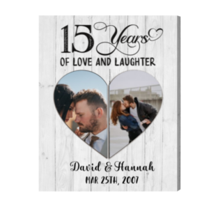 Customized 15th Wedding Anniversary Photo Gift Print, Crystal Anniversary Gift Frame, 15 Years Together Print – Best Personalized Gifts For Everyone