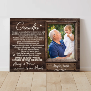 Customized Loss Of Grandfather Gift, Bereavement Gifts For Loss Of Grandpa, Memorial Canvas For Grandpa