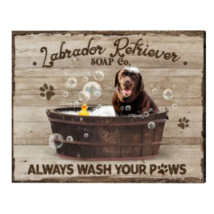 Cute Dogs In Bathtub, Wash Your Paws Sign, Bathroom Wall Art, Pet Lover Gifts, Funny Animal Design – Best Personalized Gifts For Everyone