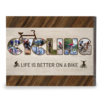 Cycling Photo Collage Canvas Personalized, Bicycle Gift For Him, Gifts For Cyclists, Life Is Better On A Bike – Best Personalized Gifts For Everyone