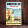 Dachshund Beach Club Canvas