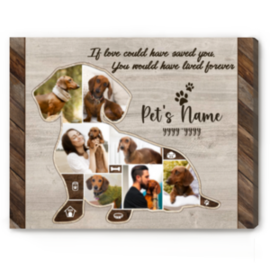 Dachshund Photo Collage Personalized Canvas, Condolence Gift For Loss Of Dog, Remembering Dachshunds Gifts – Best Personalized Gifts For Everyone