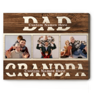 Dad Grandpa Gifts Personalized Photo Canvas, Grandpa Fathers Day Gift, Grandpa Gifts With Grandkids Name – Best Personalized Gifts For Everyone