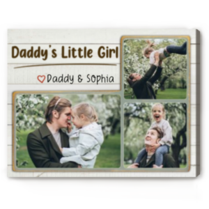 Daddy’s Little Girl Personalized Photo Canvas, Fathers Day Gift From Little Daughter, Daddy Daughter Gift – Best Personalized Gifts For Everyone