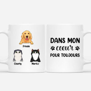 Dans Mon Cœur Pour Toujours – Cadeau Personnalise  Mug Pour Amoureux Des Animaux