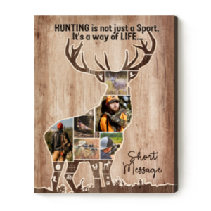 Deer Personalised Photo Collage Print, Unique Hunting Gift For Him For Dad, Best Gift For Deer Hunters