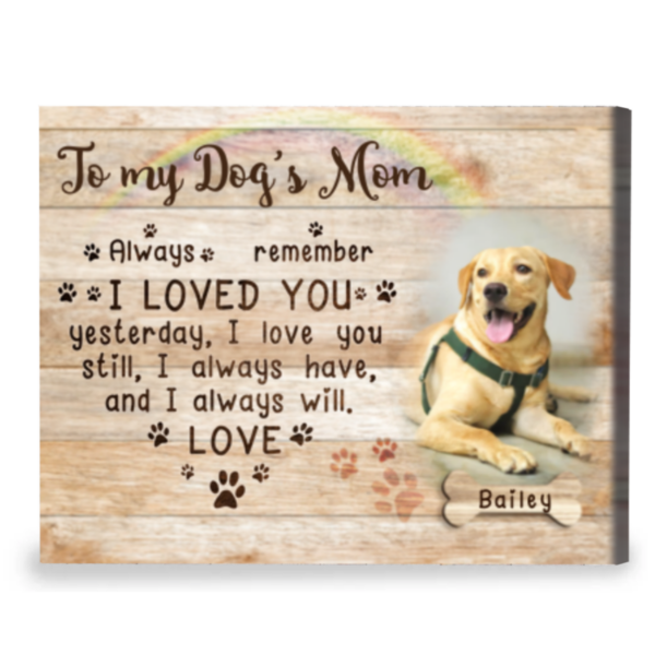 Dog Mom Photo Frame, Personalized Dog Mom Gifts, To My Dog Mom I Loved You Canvas Print – Best Personalized Gifts For Everyone