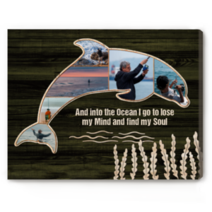 Dolphin Fish Photo Collage Canvas, Dolphin Fishing Gifts, Fishing Gifts For Him – Best Personalized Gifts For Everyone