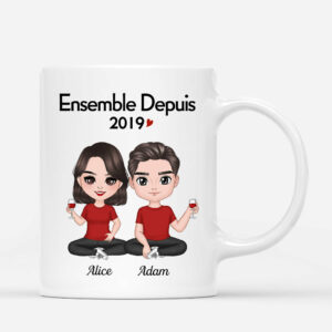 Ensemble Depuis – Cadeau Personnalise  Mug pour Couples Amoureux