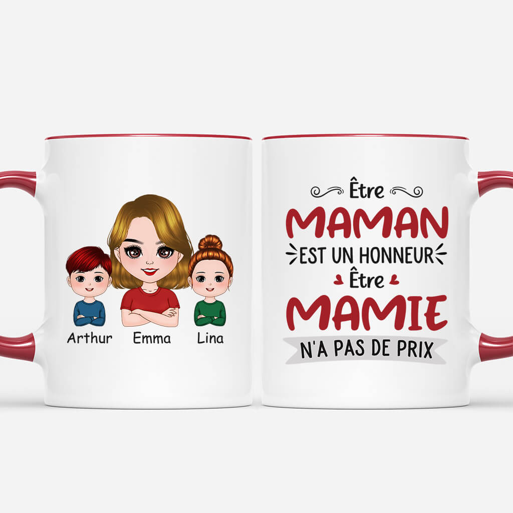 Etre Maman Mamie N_a Pas De Prix - Cadeau Personnalise Mug pour Femme Etre Maman Mamie N_a Pas De Prix - Cadeau Personnalise Mug pour Femme