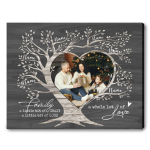 Family Tree Custom Names Canvas Art, Family Tree Wall Decor, 2022 Christmas Gift For Parents