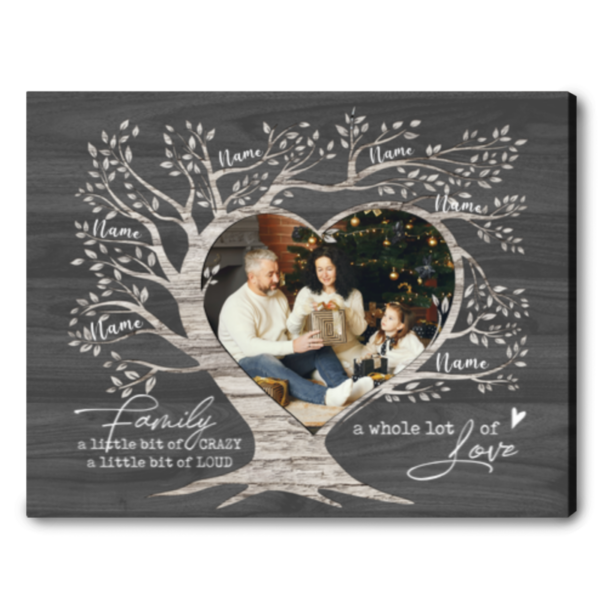 Family Tree Custom Names Canvas Art, Family Tree Wall Decor, 2022 Christmas Gift For Parents