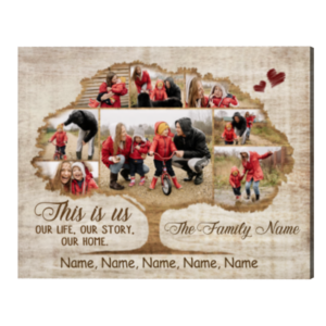 Family Tree Photo Collage Canvas, Family Tree With Pictures, Personalized Family Tree Gift, Gift For Parents Grandparents