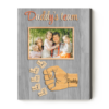 Fist Bump Daddy And Kids Personalized Print, Fathers Day Gifts From Son, Daddy Team Custom Photo Canvas – Best Personalized Gifts For Everyone