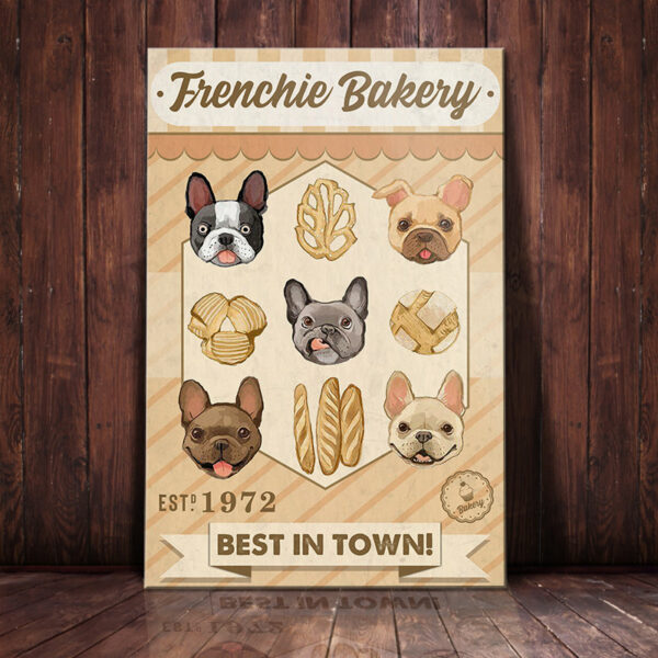 French Bulldog Bakery Canvas