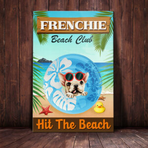 French Bulldog Beach Club Canvas