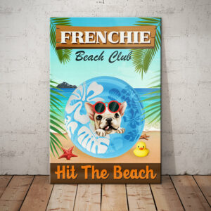 French Bulldog Beach Club Canvas