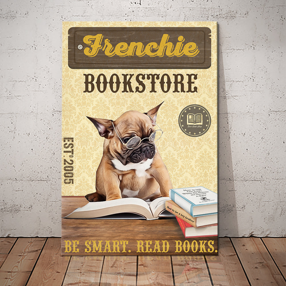 French Bulldog Bookstore Canvas French Bulldog Bookstore Canvas