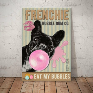 French Bulldog Bubble Gum Company Canvas