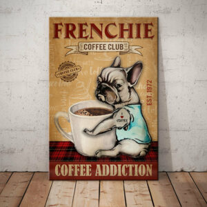 French Bulldog Coffee Club Canvas