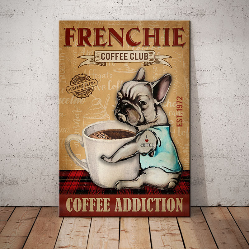 French Bulldog Coffee Club Canvas French Bulldog Coffee Club Canvas