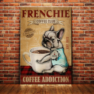 French Bulldog Coffee Club Canvas