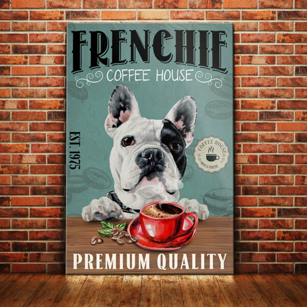 French Bulldog Coffee House Canvas
