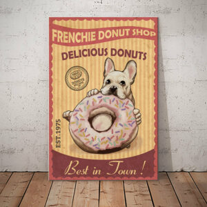 French Bulldog Donut Shop Canvas