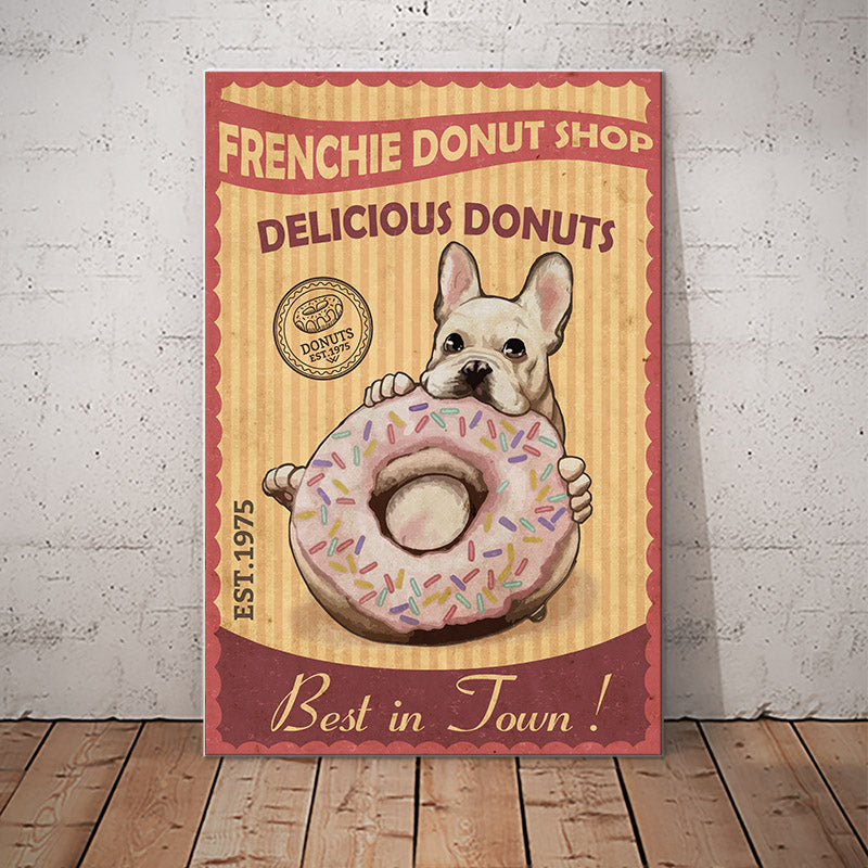 French Bulldog Donut Shop Canvas French Bulldog Donut Shop Canvas