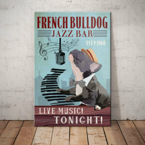 French Bulldog Jazz Bar Canvas