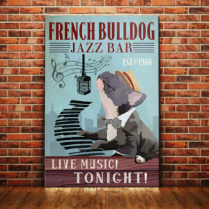 French Bulldog Jazz Bar Canvas