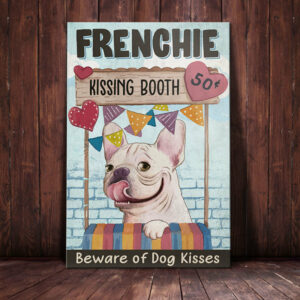 French Bulldog Kissing Booth Canvas