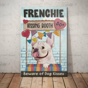 French Bulldog Kissing Booth Canvas
