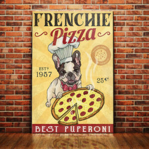 French Bulldog Pizza Canvas