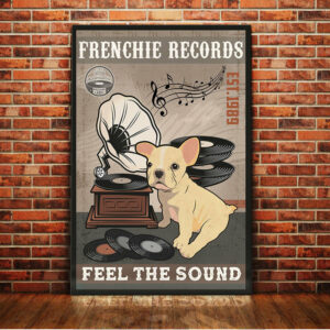French Bulldog Record Company Canvas