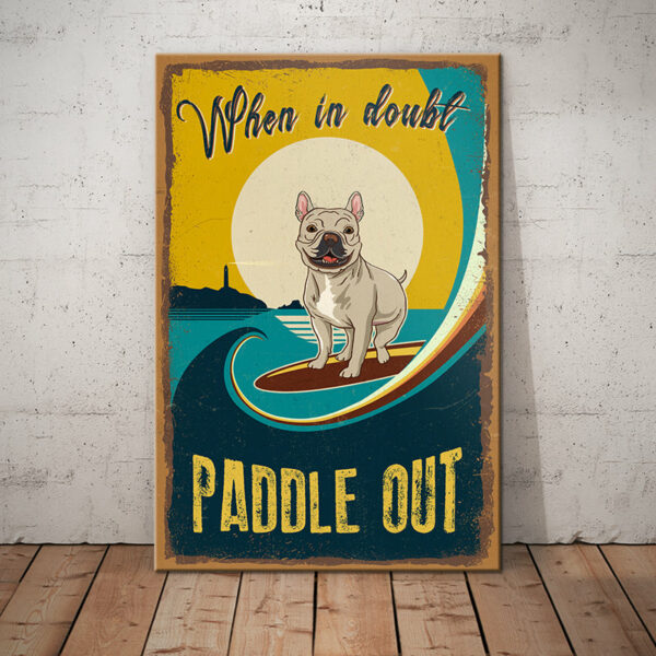 French Bulldog Surfing Canvas