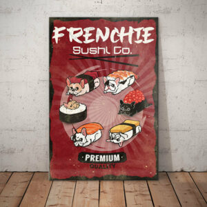 French Bulldog Sushi Company Canvas