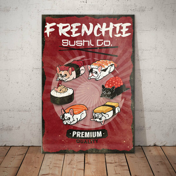 French Bulldog Sushi Company Canvas