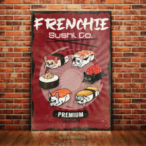 French Bulldog Sushi Company Canvas