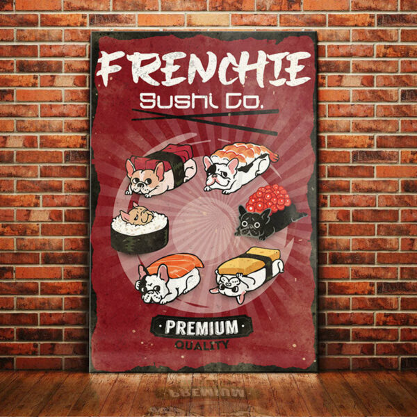French Bulldog Sushi Company Canvas