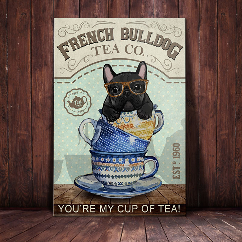 French Bulldog Tea Company Canvas French Bulldog Tea Company Canvas