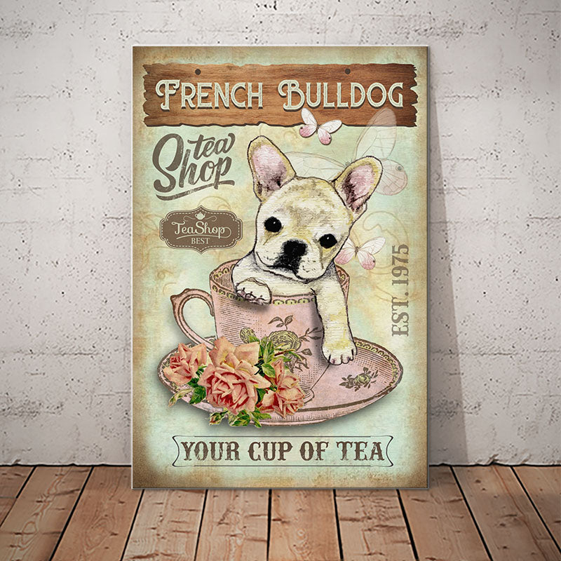 French Bulldog Tea Shop Canvas French Bulldog Tea Shop Canvas