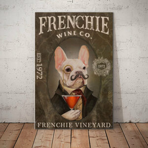 French Bulldog Wine Company Canvas