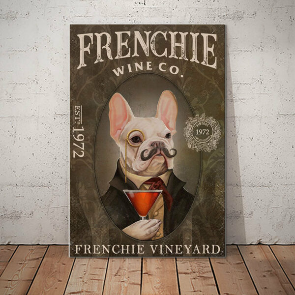 French Bulldog Wine Company Canvas