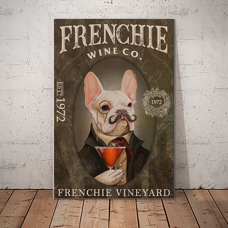 French Bulldog Wine Company Canvas French Bulldog Wine Company Canvas