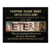 Gift For Veteran, Personalized Veteran Army Sign, Veteran Decorative Canvas, Military Gift