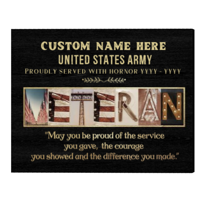 Gift For Veteran, Personalized Veteran Army Sign, Veteran Decorative Canvas, Military Gift Gift For Veteran, Personalized Veteran Army Sign, Veteran Decorative Canvas, Military Gift